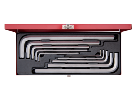 ZESTAW IMBUSÓW  10 szt.  1125M  -  HEX  EKSTRA  DŁUGIE  3 - 17mm,  KASETA