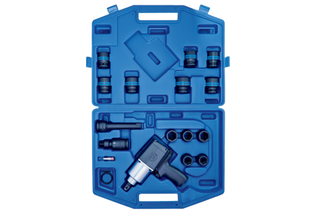 ZESTAW KLUCZ UDAROWY PNEUMATYCZNY 3/4''  1085Nm+ ZESTAW NASADEK UDAROWYCH 3/4'' 24 - 41mm  Z  AKCESORIAMI,17 CZ.