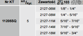 ZESTAW WYKRĘTAKÓW DO USZKODZONYCH ŚRUB I SZPILEK, 5 SZT.