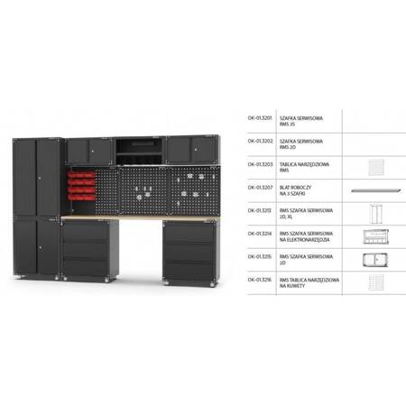 Zestaw mebli warsztatowych rms black, 36 cz. 