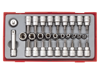 30-elementowy zestaw nasadek TX z chwytem kwadratowym 1/4" i 3/8" Teng Tools TTTX30