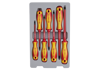 ZESTAW WKRĘTAKÓW IZOLOWANYCH 7cz. POZIDRIV  No.1x100, No.2x100, No.3x150, PŁASKIE 4x100, 5,5x125, 6,5x150, 8
